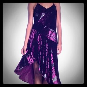 Parker Selma V-Neck velvet burgundy spaghetti strap slip midi  sundress.size 4